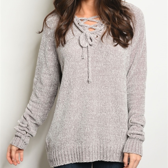 Trend Setter Diva Boutique Item Sweaters - OH SO SOFT & PLUSH Grey sweater tunic knit top.